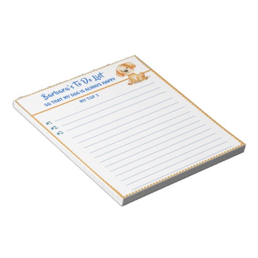 Gelukkige hond of foto gepersonaliseerd om planner notitieblok (Schuin)