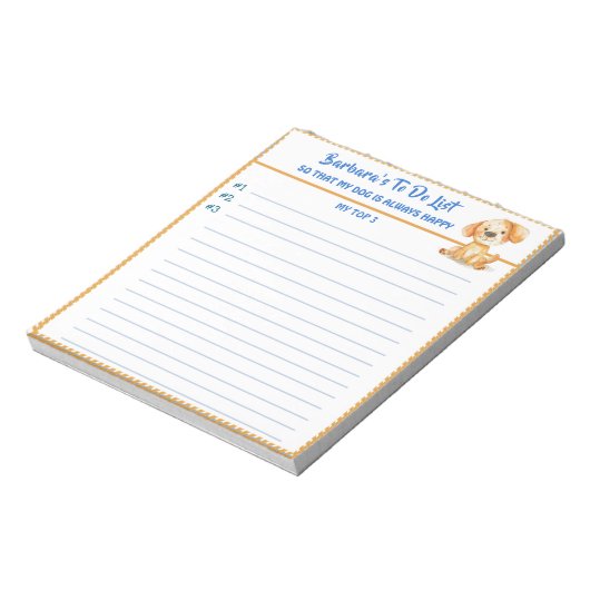 Gelukkige hond of foto gepersonaliseerd om planner notitieblok (Linkerzijde)