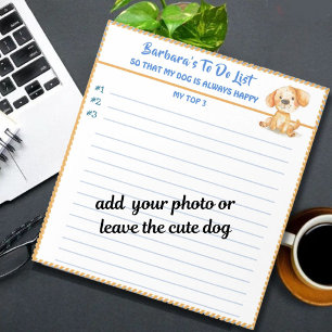 Gelukkige hond of foto gepersonaliseerd om planner notitieblok
