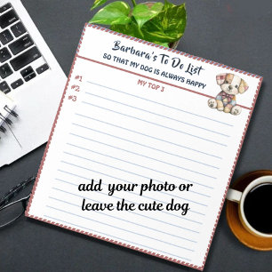 Gelukkige hond of foto gepersonaliseerd om planner notitieblok