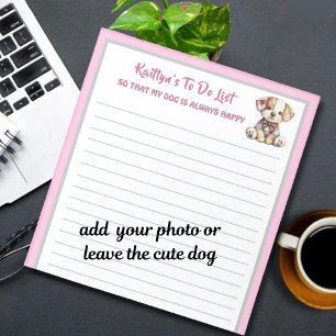 Gelukkige hond of foto gepersonaliseerde planner o notitieblok