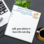 Gelukkige hond of foto gepersonaliseerde planner o notitieblok<br><div class="desc">Happy Cat Personalized Planner Simple Modern To Do List / Planner Notitieblok En, je wordt toegejuicht door de geweldige Happy Dog - om je net die extra stimulans en veel liefde langs de weg te geven (en misschien een paar glimlachen ook). Alle ontwerpvragen of als u hulp nodig hebt, stuur...</div>