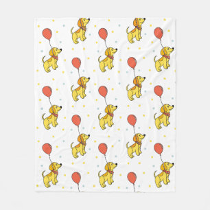 Gelukkige honden met ballonnenpatroon fleece deken