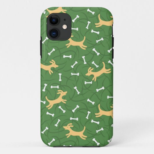 gelukkige honden met botten achtergrond Case-Mate iPhone case (Achterkant)