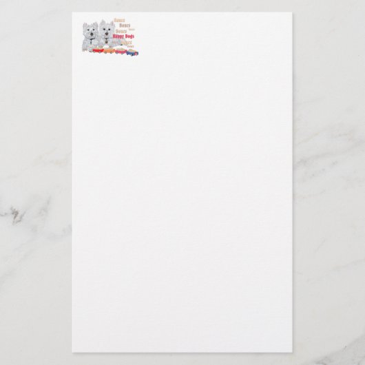 Gelukkige Honden Met Botten Briefpapier (Voorkant)