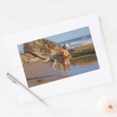 gelukkige honden rechthoekige sticker (Envelop)