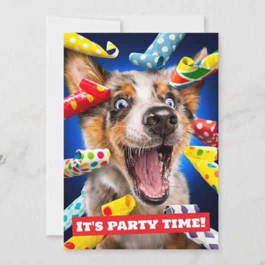 Gelukkige Hondenfeesttoeters Kaart (Voorkant)
