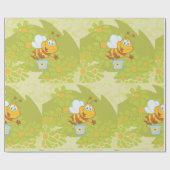 Gelukkige honingbij cadeaupapier (Vlak)