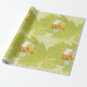 Gelukkige honingbij cadeaupapier (Uitgerold)