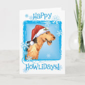 Gelukkige Howliday Airedale Feestdagen Kaart (Voorkant)