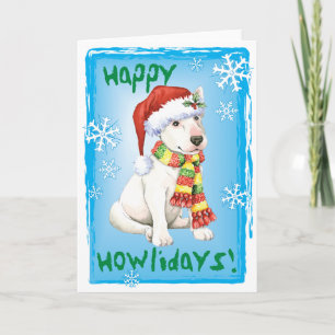 Gelukkige Howliday Bull terrier Feestdagen Kaart
