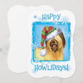 Gelukkige Howlidays Briard Feestdagenkaart (Voorkant / Achterkant)