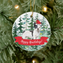 Gelukkige Howlidays Franse Bulldog Hond Kerst Orna