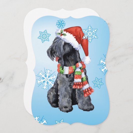 Gelukkige Howlidays Kerry Blauw Terrier Feestdagenkaart (Voorkant / Achterkant)