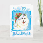 Gelukkige Howlidays Samoyed Feestdagen Kaart (Voorkant)