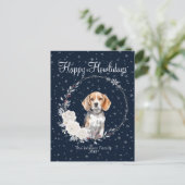 Gelukkige Howlidays Schattige Beagle Hond Feestdagenkaart (Staand voorkant)