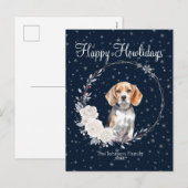 Gelukkige Howlidays Schattige Beagle Hond Feestdagenkaart (Voorkant / Achterkant)