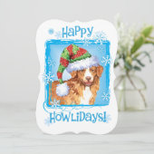 Gelukkige Howlidays Toller Feestdagenkaart (Staand voorkant)