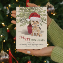 Gelukkige Howlidays Waterverf Yorkshire Terrier