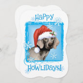 Gelukkige Howlidays Weimaraner Feestdagenkaart (Voorkant / Achterkant)