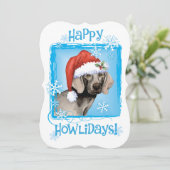 Gelukkige Howlidays Weimaraner Feestdagenkaart (Staand voorkant)