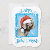 Gelukkige Howlidays Weimaraner Feestdagenkaart (Voorkant)