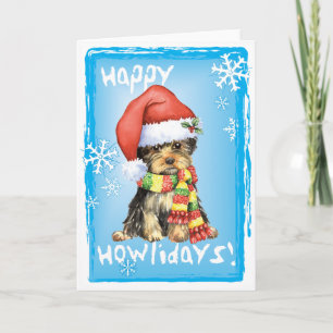 Gelukkige Howlidays Yorkie Feestdagen Kaart