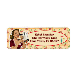 Gelukkige Huisvrouw Retouradreslabels - Cherry Bkg Etiket