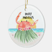 Gelukkige Huladays Krab Tropical Beach Kerstmis Keramisch Ornament (Links)