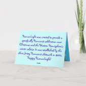 Gelukkige HumanLight! De beschrijving van HL op Feestdagen Kaart (Achterkant)