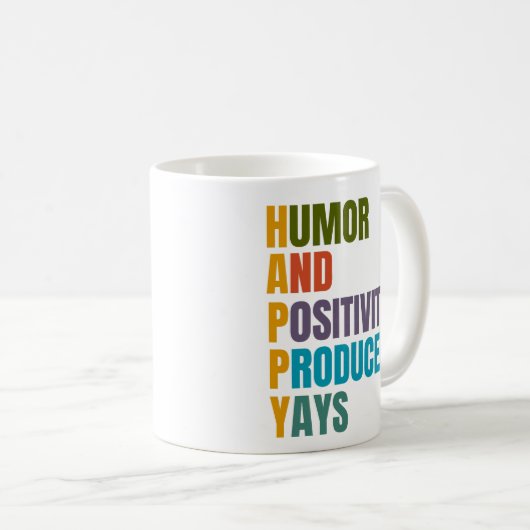 GELUKKIGE Humor en positiviteit produceren Yays Koffiemok (Voorkant rechts)