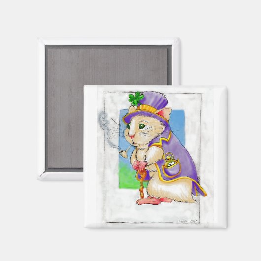 gelukkige Ierse hamster magneet (Voorkant / Achterkant)