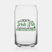 Gelukkige Ierse pub klaver St. Patricks Day Blikvorm Glas (Voorkant)
