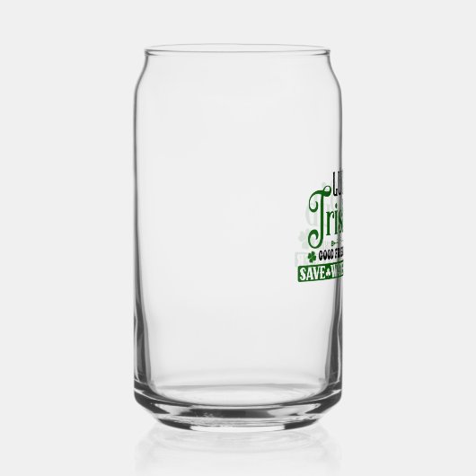 Gelukkige Ierse pub klaver St. Patricks Day Blikvorm Glas (Rechts)