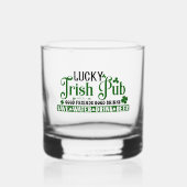 Gelukkige Ierse pub klaver St. Patricks Day Whisky Glas (Voorkant)