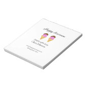 Gelukkige ijsroom voeg naam website sociale media notitieblok (Linkerzijde)