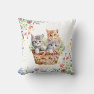 Gelukkige Internationale Kattendag Aquarel Wilde B Kussen