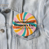 Gelukkige Internationale Vrouwendag | 8 maart Butt Ronde Button 4,0 Cm (In situ)