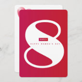 Gelukkige internationale vrouwendag! 8 maart Inter Feestdagenkaart (Voorkant / Achterkant)