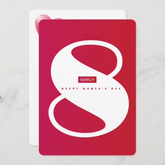 Gelukkige internationale vrouwendag! 8 maart Inter Feestdagenkaart (Voorkant / Achterkant)