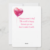 Gelukkige internationale vrouwendag! 8 maart Inter Feestdagenkaart (Achterkant)