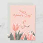 Gelukkige Internationale Vrouwendag! 8 maart Inter Feestdagenkaart (Voorkant / Achterkant)