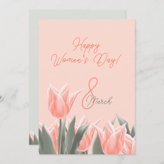 Gelukkige Internationale Vrouwendag! 8 maart Inter Feestdagenkaart (Voorkant / Achterkant)