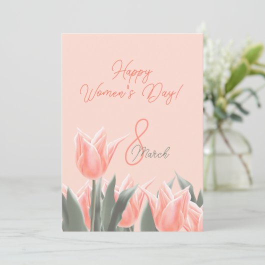Gelukkige Internationale Vrouwendag! 8 maart Inter Feestdagenkaart (Staand voorkant)