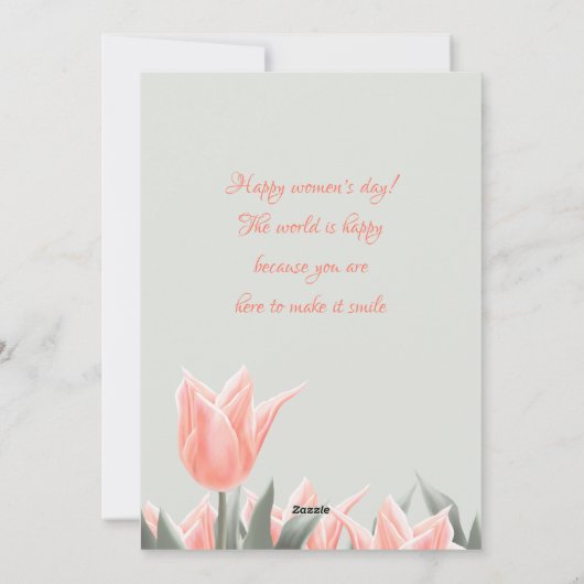 Gelukkige Internationale Vrouwendag! 8 maart Inter Feestdagenkaart (Achterkant)