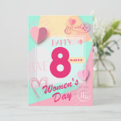 Gelukkige Internationale Vrouwendag! 8 maart Inter Feestdagenkaart (Staand voorkant)