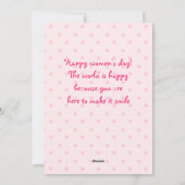 Gelukkige Internationale Vrouwendag! 8 maart Inter Feestdagenkaart (Achterkant)