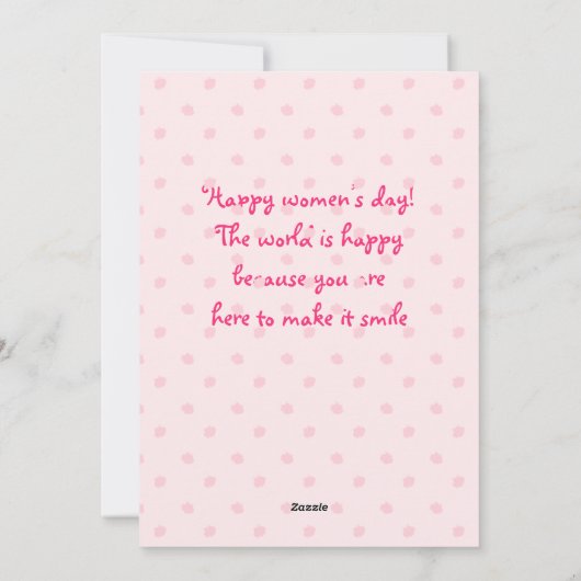 Gelukkige Internationale Vrouwendag! 8 maart Inter Feestdagenkaart (Achterkant)