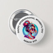 Gelukkige Internationale Vrouwendag | 8 maart Ronde Button 5,7 Cm (Voorkant /achterkant)