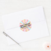 Gelukkige Internationale Vrouwendag | 8 maart Ronde Sticker (Envelop)